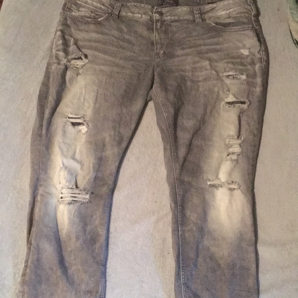 Gray Silver suki mid ankle slim jeans